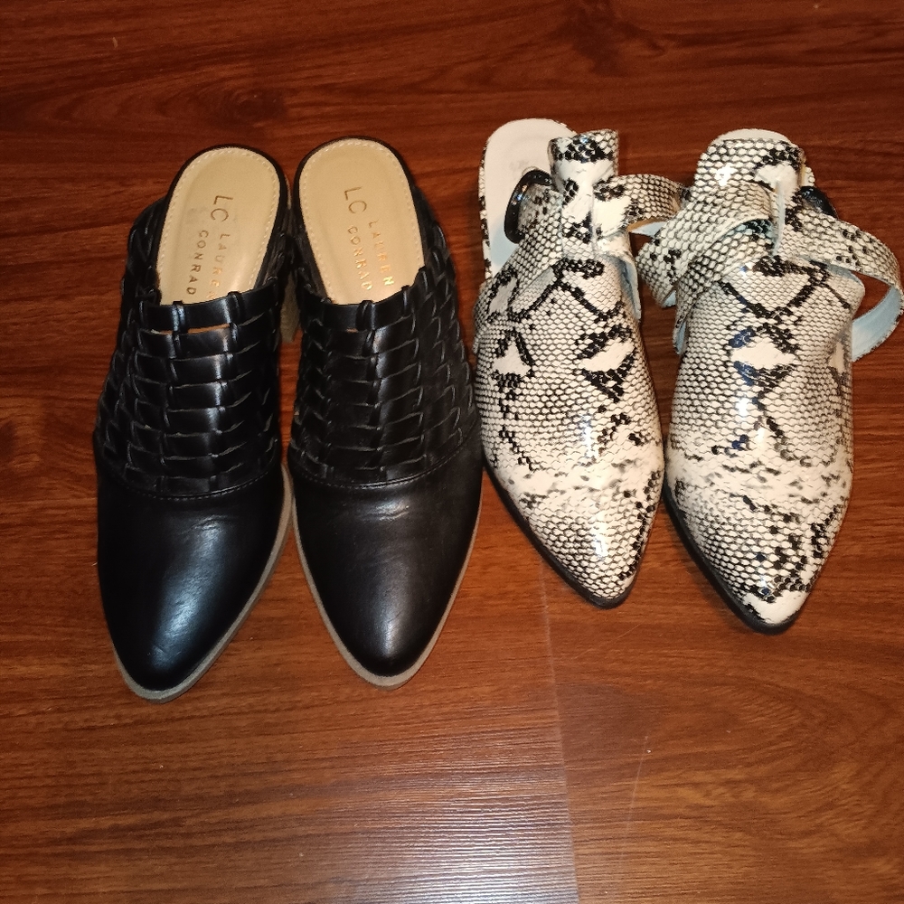 LC LAUREN CONRAD backless booties
